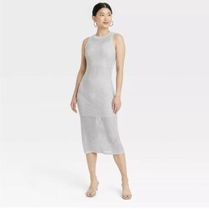 a new day Silver Textured Midi Dress